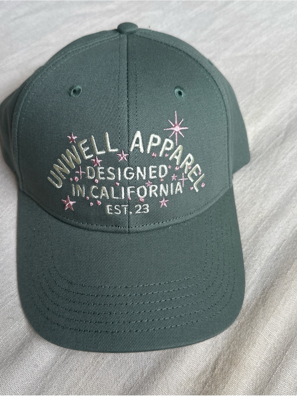 Unwell Apparel Teal Baseball Cap with Embroidered Logo